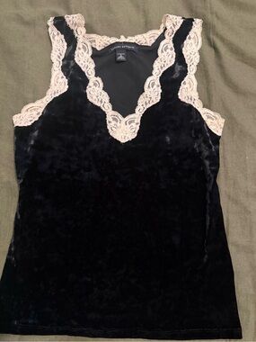 Banana Republic Black Tank with Blush Lace Trim